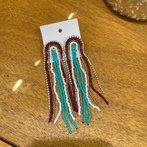 Free People beaded drop earrings